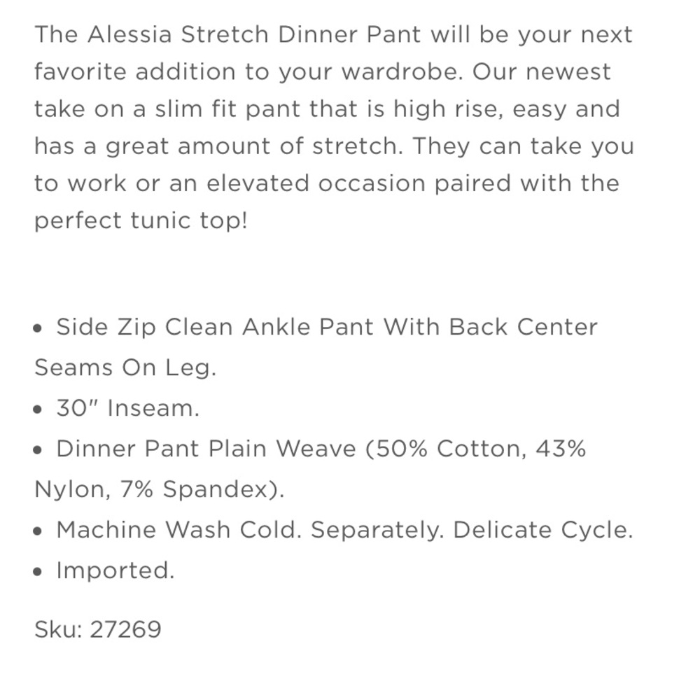 Lilly Pulitzer Alessia Stretch Dinner Pant NWT - Picture 7 of 7